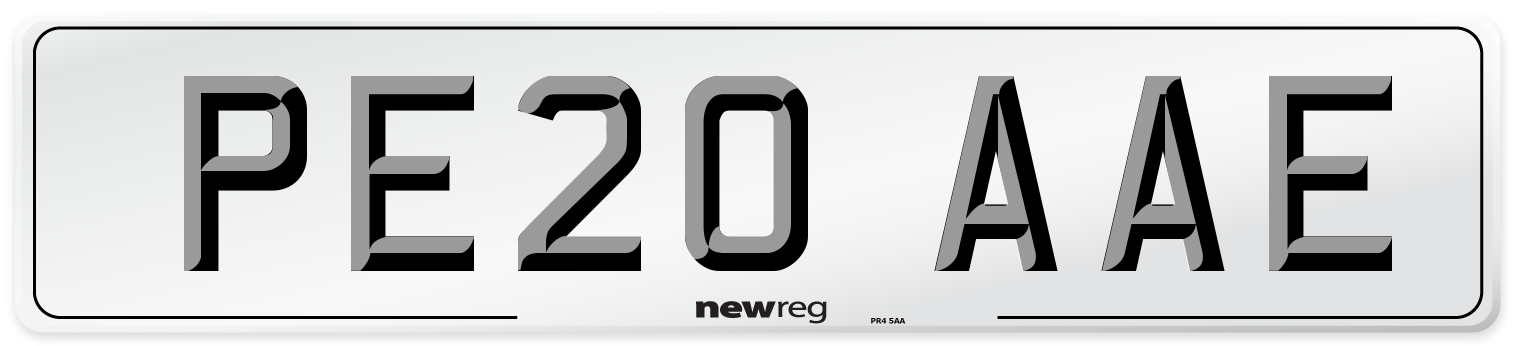 PE20 AAE Number Plate from New Reg